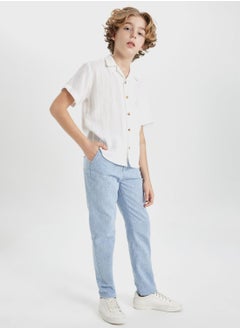 DeFacto Boy Regular Fit Standard Leg Linen Look Trousers  - Image 2