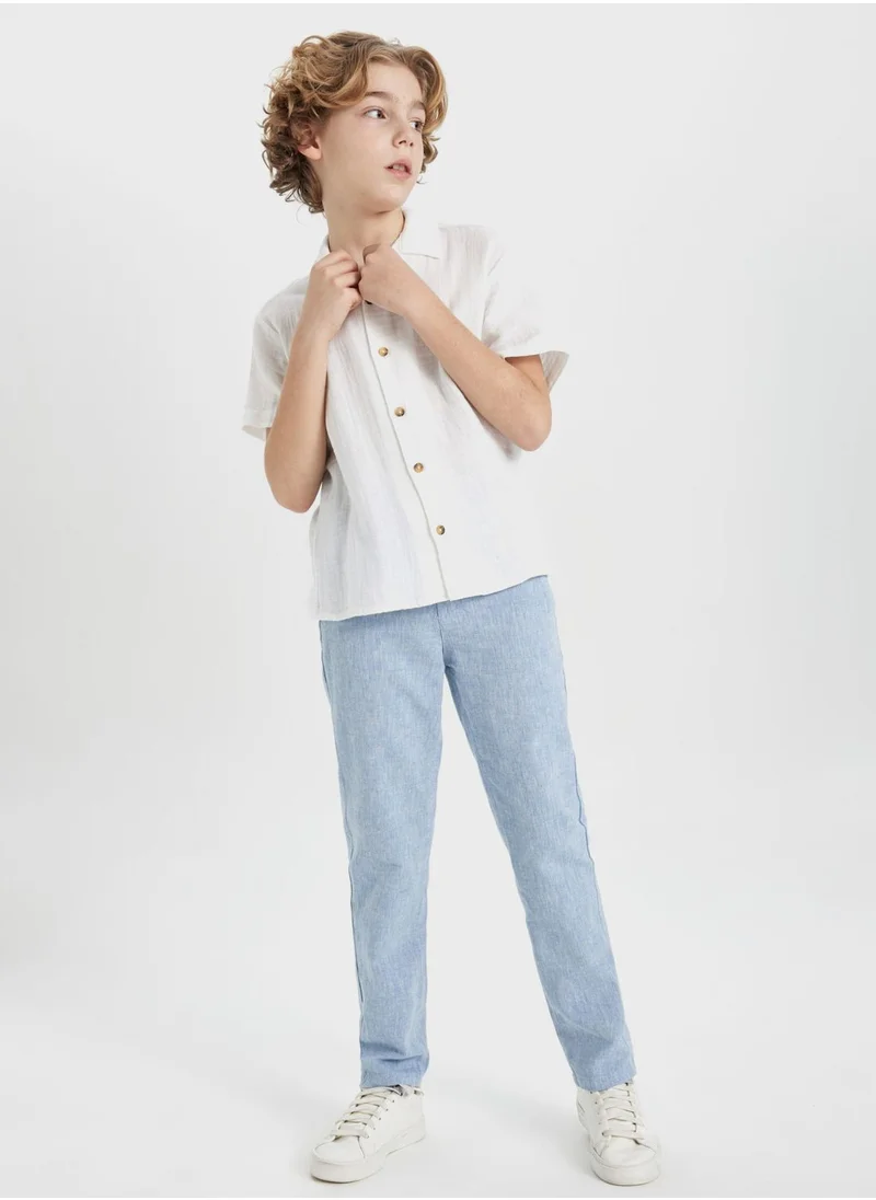 DeFacto Boy Regular Fit Standard Leg Linen Look Trousers