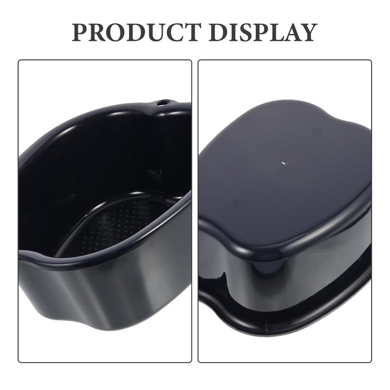 Thickened Black Foot Bath Bucket with Massage Nodes, Plastic Pedicure Basin for Home Soaking and Foot Care, Portable Water Bucket for Relaxation and Spa Use - Image 3
