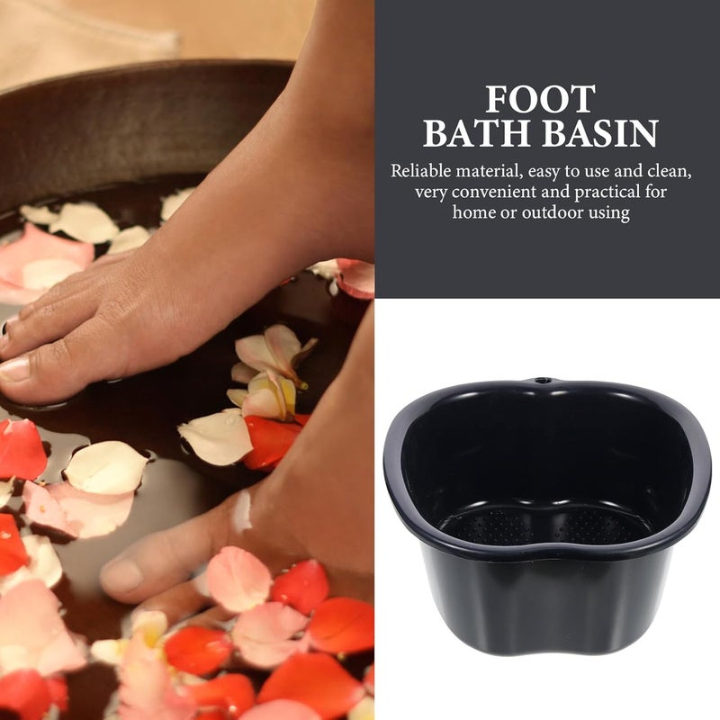 Thickened Black Foot Bath Bucket with Massage Nodes, Plastic Pedicure Basin for Home Soaking and Foot Care, Portable Water Bucket for Relaxation and Spa Use - Image 5