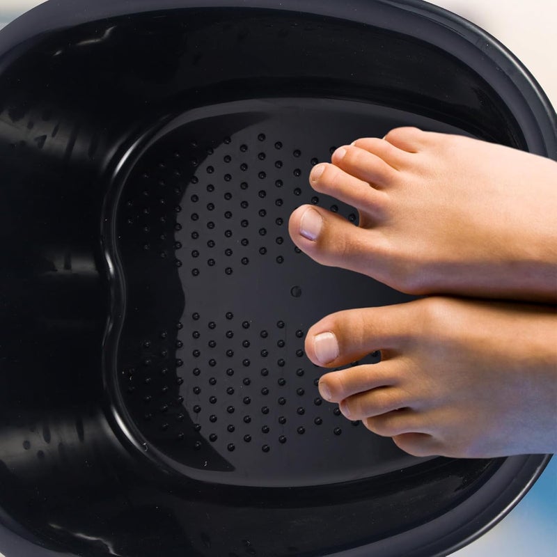 Thickened Black Foot Bath Bucket with Massage Nodes, Plastic Pedicure Basin for Home Soaking and Foot Care, Portable Water Bucket for Relaxation and Spa Use - Image 4