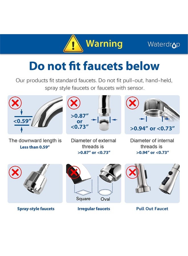 Waterdrop نظام تصفية مياه الصنبور طويل الأمد بسعة 320 جالون - فلتر مياه الصنبور يزيل الملوثات الضارة مثل الكلور والمعادن والرواسب - يناسب الصنابير القياسية - Image 2