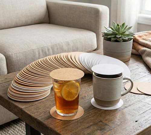 eSplanade Disposable Coaster Made of Paper Set of 100 Use and Throw Reversible Coasters Perfect for Bar Hotel Restaurant Purpose Parties Brown Round - Image 3