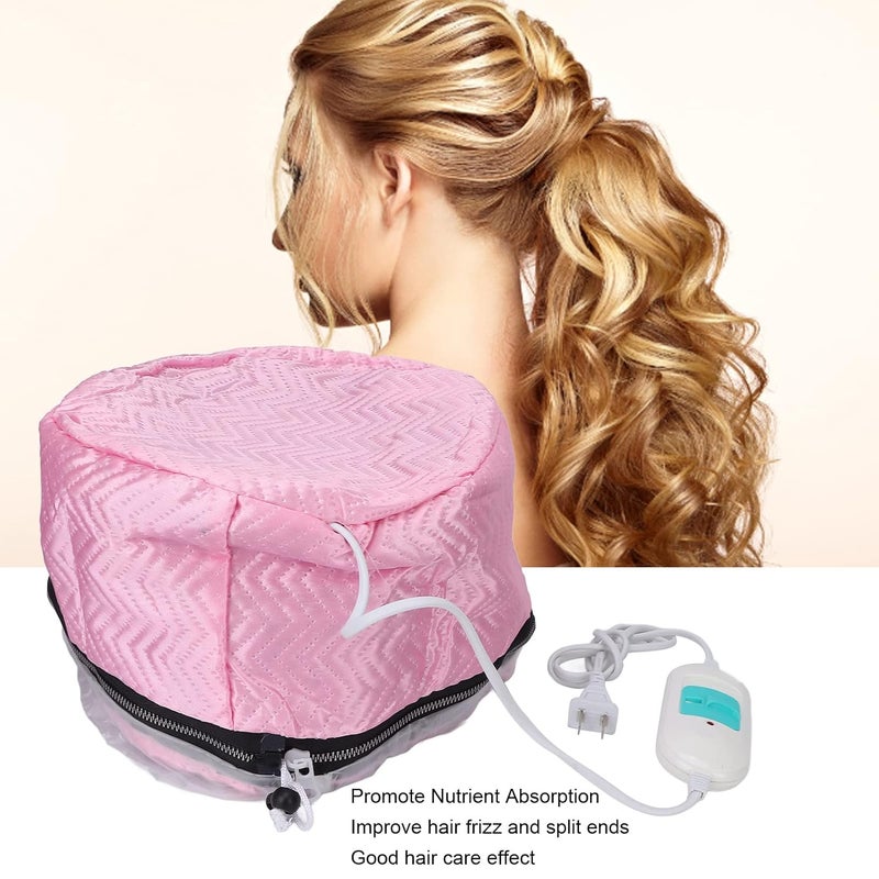 klarako Electric Thermal Hair Hat, Temperature Adjustable Deep Conditioning Electric Heat Hat Pink Hair Steamer Heating Hat Electric Steam Haircare Deep Conditioning Dryer for SPA Home Use - Image 3