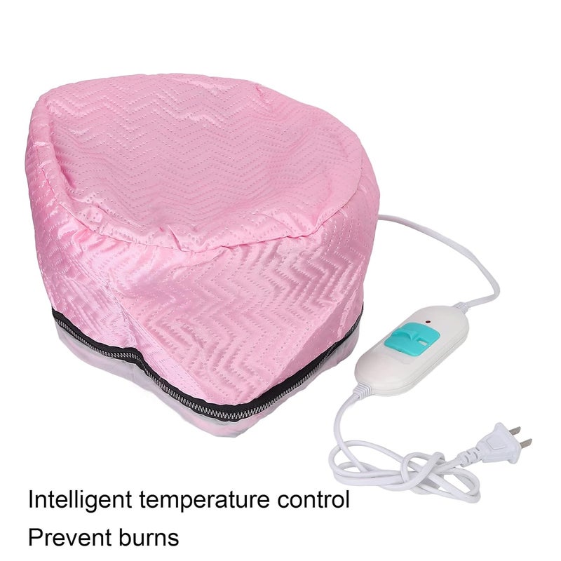 klarako Electric Thermal Hair Hat, Temperature Adjustable Deep Conditioning Electric Heat Hat Pink Hair Steamer Heating Hat Electric Steam Haircare Deep Conditioning Dryer for SPA Home Use - Image 4