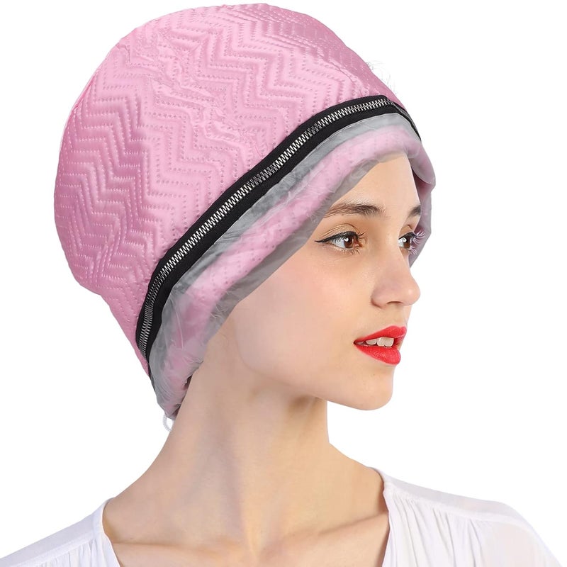 klarako Electric Thermal Hair Hat, Temperature Adjustable Deep Conditioning Electric Heat Hat Pink Hair Steamer Heating Hat Electric Steam Haircare Deep Conditioning Dryer for SPA Home Use - Image 1