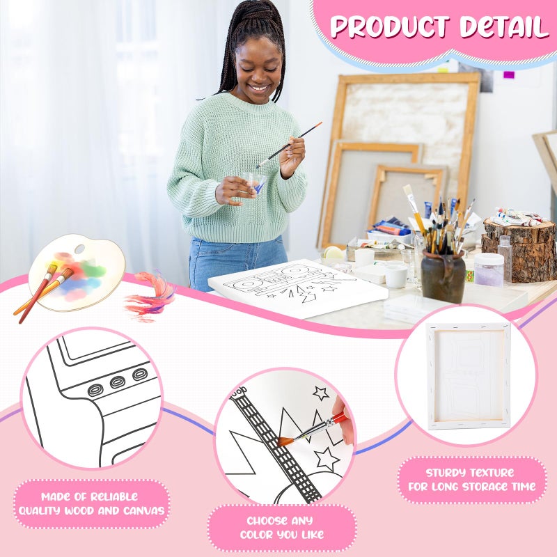 Sherr 10 Pcs Pre Drawn Canvas for Painting, Preprinted Stretched Cotton Canvas for Adults, Pre Drawn Outline for Couple Date Night Activity, Sip and Paint Party Favor(Vintage,8 x 10 Inch) - Image 3