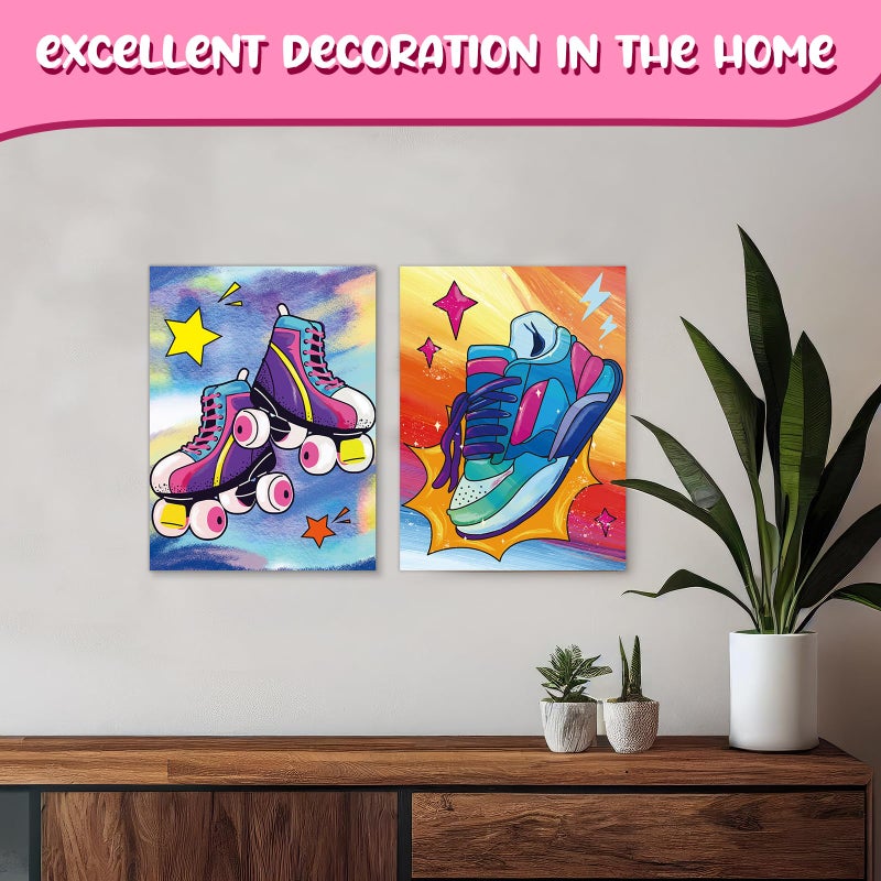 Sherr 10 Pcs Pre Drawn Canvas for Painting, Preprinted Stretched Cotton Canvas for Adults, Pre Drawn Outline for Couple Date Night Activity, Sip and Paint Party Favor(Vintage,8 x 10 Inch) - Image 5