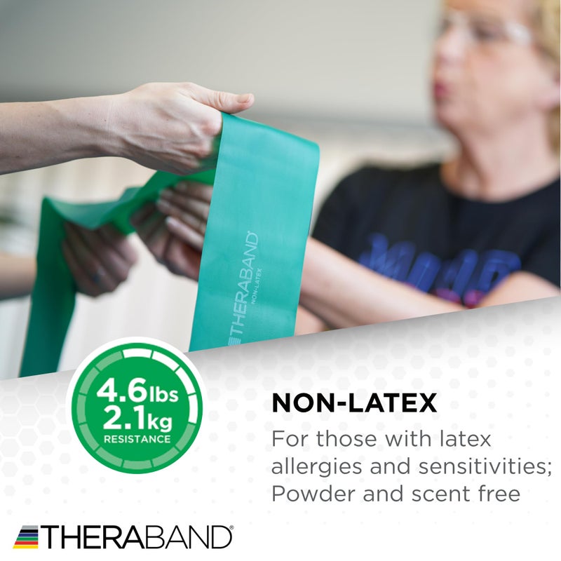 TheraBand Non Latex Elastic Resistance Bands Set for Physical Therapy Yellow Red Green Beginner - Image 5
