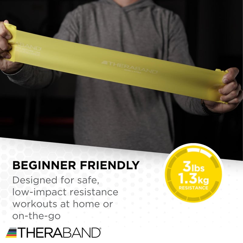 TheraBand Non Latex Elastic Resistance Bands Set for Physical Therapy Yellow Red Green Beginner - Image 3