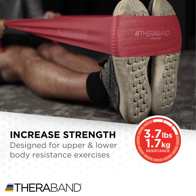TheraBand Non Latex Elastic Resistance Bands Set for Physical Therapy Yellow Red Green Beginner - Image 4