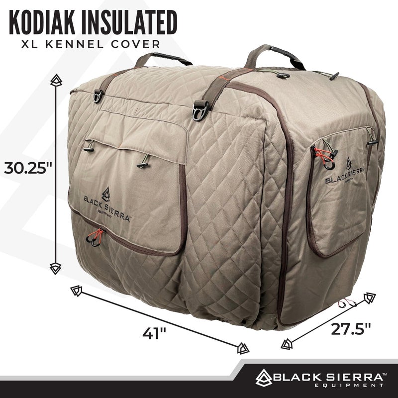 Black Sierra Equipment Black Sierra Insulated Extra Large Dog Kennel Cover- 41 Inch, Ventilated, Weather Resistant- Extra Large Crate Cover with Handles for Camping, Travel - Image 2