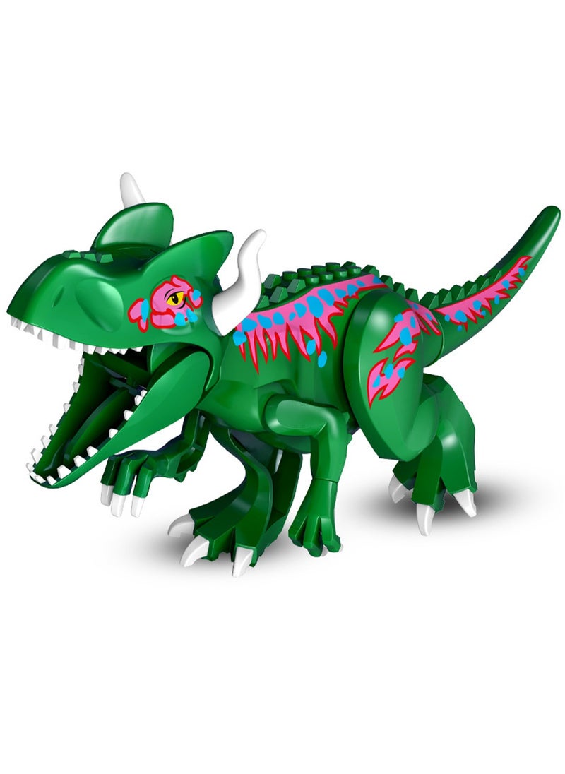 Generic 1 Pack Of Jurassic Large Dinosaur Building Blocks Tyrannosaurus Rex Quetzalcoatlus Spinosaurus Activity Model Children'S Toys (Green Horn Swift Dragon 14.4*28.9*5.5cm)  - Image 1