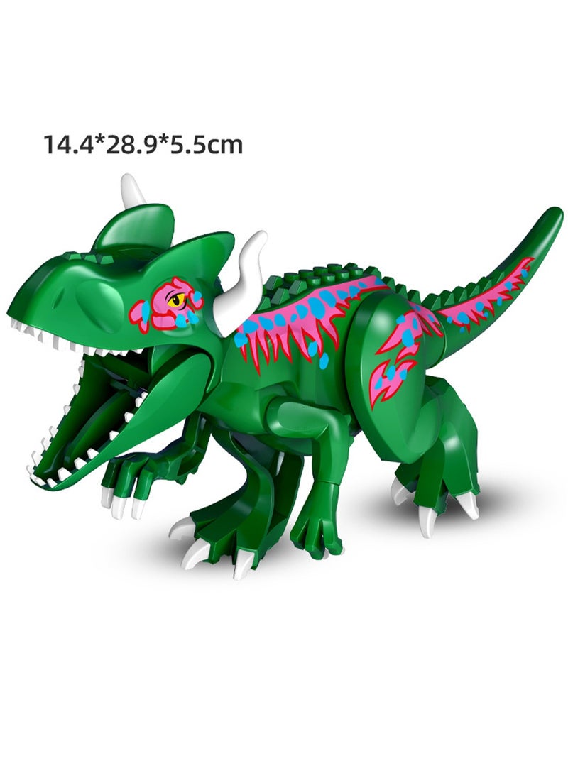 Generic 1 Pack Of Jurassic Large Dinosaur Building Blocks Tyrannosaurus Rex Quetzalcoatlus Spinosaurus Activity Model Children'S Toys (Green Horn Swift Dragon 14.4*28.9*5.5cm)  - Image 2