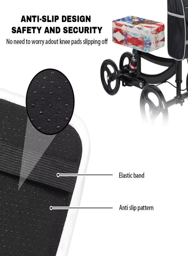 Uorisanigo Knee Scooter Cushion Cover Scooter Accessories Eagle Flag USA Flag Cover for Knee Rover Scooter Pad Removable Knee Walker Pad Cover - Image 2