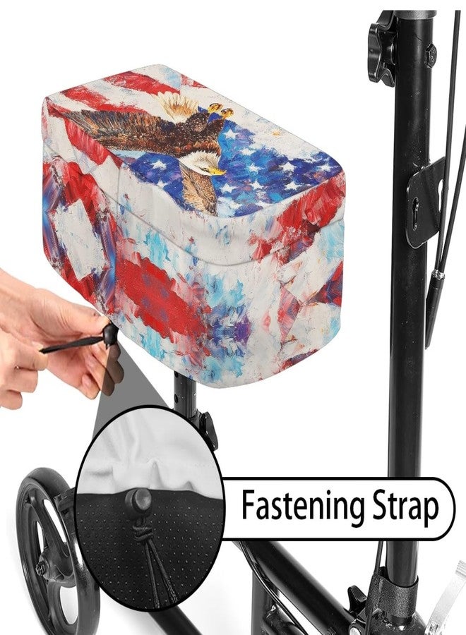 Uorisanigo Knee Scooter Cushion Cover Scooter Accessories Eagle Flag USA Flag Cover for Knee Rover Scooter Pad Removable Knee Walker Pad Cover - Image 3