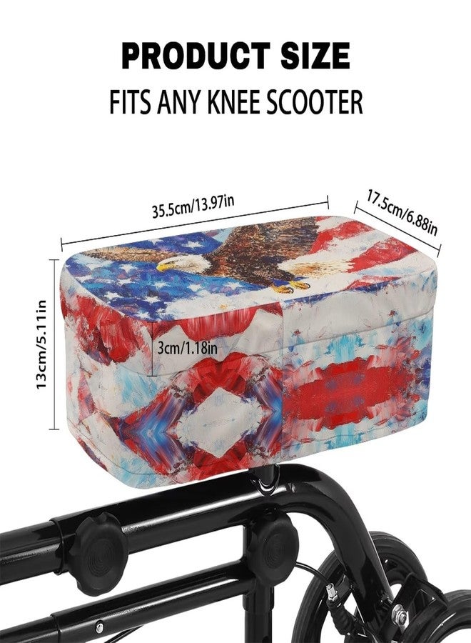 Uorisanigo Knee Scooter Cushion Cover Scooter Accessories Eagle Flag USA Flag Cover for Knee Rover Scooter Pad Removable Knee Walker Pad Cover - Image 4