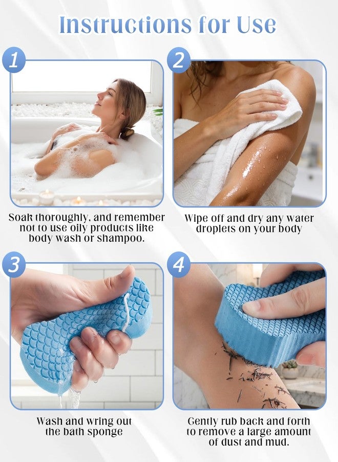 DAWZMR 8 Pcs Magic Exfoliating Bath Sponge, 3D Reusable Body Scrubber for Dead Skin Remover, Soft Shower Sponges - Image 3