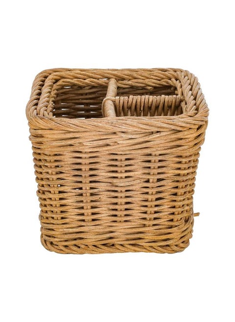 Square Wicker Serving Basket 3 Sections 15