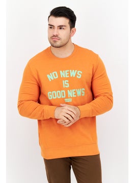 Levi's Men Crew Neck Graphic Long Sleeve Sweatshirt, Orange  - Image 1