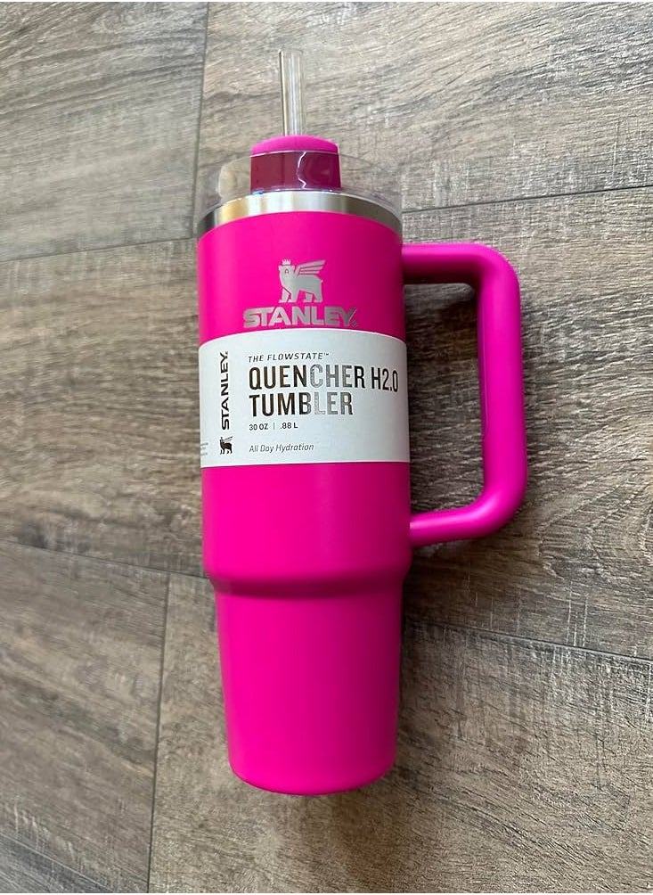 Stanley Stanley Quencher H2.0 Flow State Vacuum Insulated Stainless Steel Tumbler with Lid and Straw for Water, Iced Tea or Coffee, Smoothies and More, Fuchsia 2.0, 40 oz  - Image 3