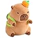 Ditucu Cute Orange Capybara Plush Pillow with Turtle Backpack Stuffed Animal Capibara Plushies Toys Gifts for Kids Brown 11 inch - Image 2