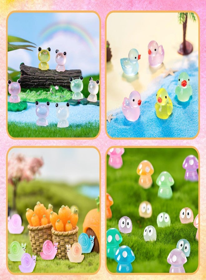 Tazimi 90 PCS Mini Resin Animal Figurines Glow in The Dark Miniature Figurines Aquarium Ornaments Charms for Garden Dollhouse Aquarium Home Birthday Party - Image 5