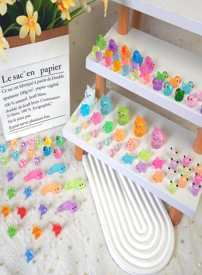Tazimi 90 PCS Mini Resin Animal Figurines Glow in The Dark Miniature Figurines Aquarium Ornaments Charms for Garden Dollhouse Aquarium Home Birthday Party - Image 3