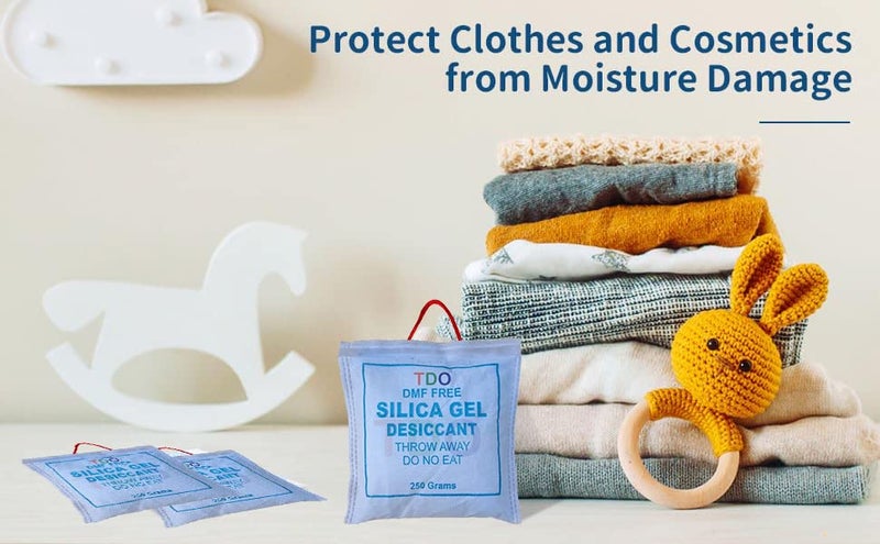 TDO Silica Gel Packets 2 Pcs (Each 250 Gram) For Moisture absorbents Dehumidifier Silica Gel Bags for Moisture Room, Cupboard, Kitchen, Shoe,Wardrobe, Car,Camera, Lenses - Image 3