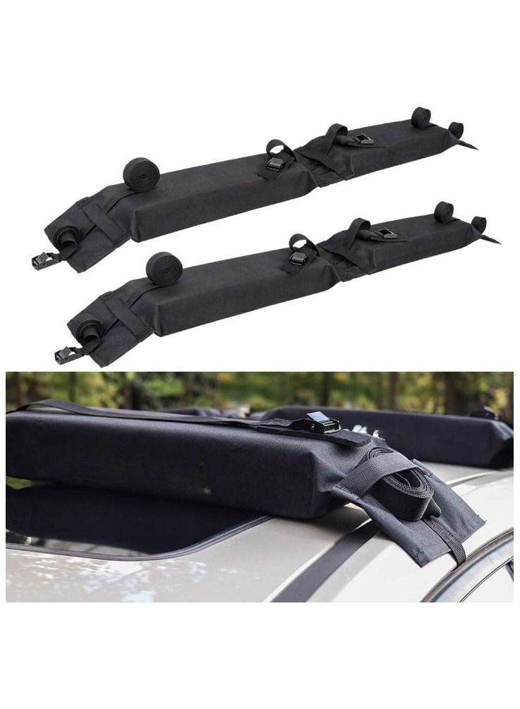 SS WATER SPORTS Universal Car Roof Rack, 60KG Loads/Foldable Roof Rack Pads, Auto Outdoor Roof Top Luggage Baggage Carrier Soft Rack kayaks - Image 1