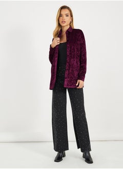 Velvet Look Oversized Longline Shirt - pzsku/ZFADE14B45F08C1EE795CZ/45/_/1732386765/d167eba8-56e2-49ed-8cb7-eddeaadea712