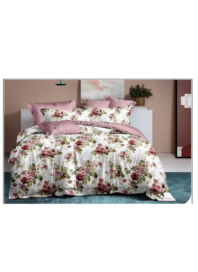 Generic 6-Piece Comforter Set – Soft, Comfortable  King size 1-PC fitted bedsheet 200 * 200cm,1-PCS Comforter 220 * 240 fixed, 4PCS Super Soft Pillowcases 