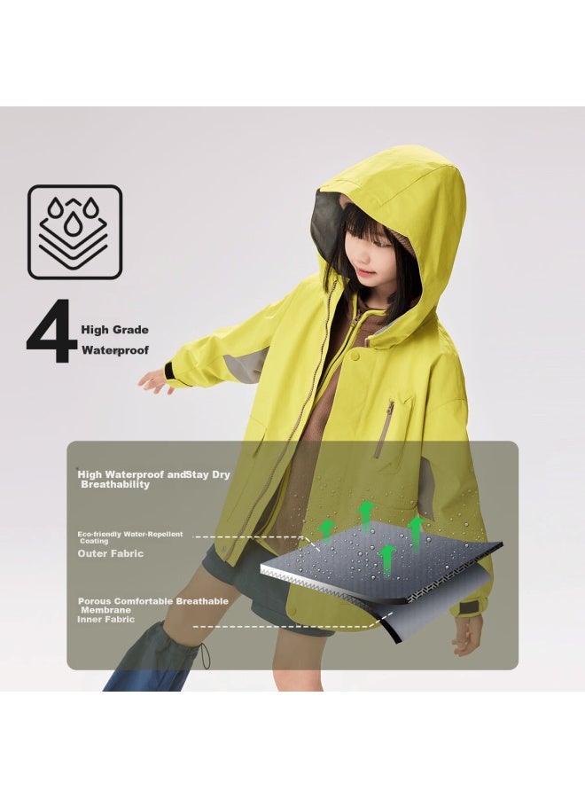 Ebaer Kids 3-in-1 Outdoor Waterproof Jacket Autumn Eyebrow Brown 140 - Image 4