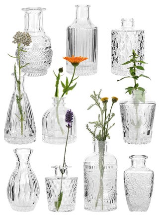 10 PCS Glass Bud Vase Set，Small Vases for Flowers, Clear Bud Vases in Bulk, Mini Vintage Vase for Rustic Wedding Decorations,home table flower arrangements and Ramadan decorations. - pzsku/ZFADE244CFAE9CB9F2987Z/45/1749565948/36f9d426-445a-48d1-8a83-4d7767a5006d
