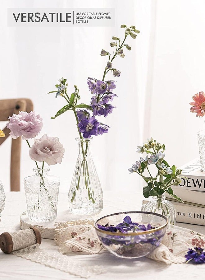 10 PCS Glass Bud Vase Set，Small Vases for Flowers, Clear Bud Vases in Bulk, Mini Vintage Vase for Rustic Wedding Decorations,home table flower arrangements and Ramadan decorations.