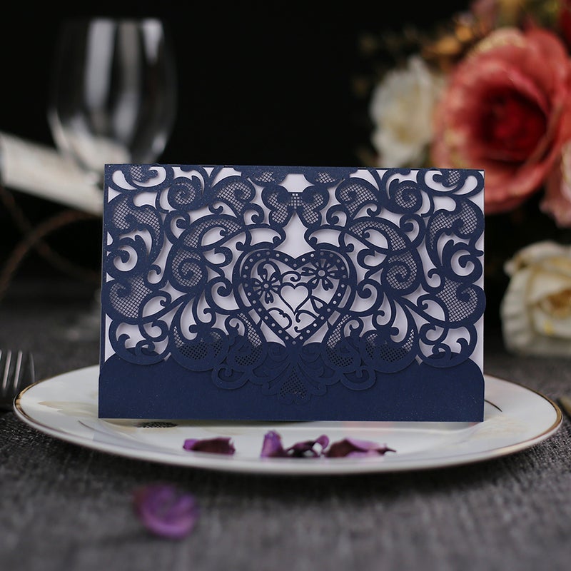 20pcs Love Pattern Invitation Cards Invitation Holders for Wedding Birthday Party Anniversary - Image 3