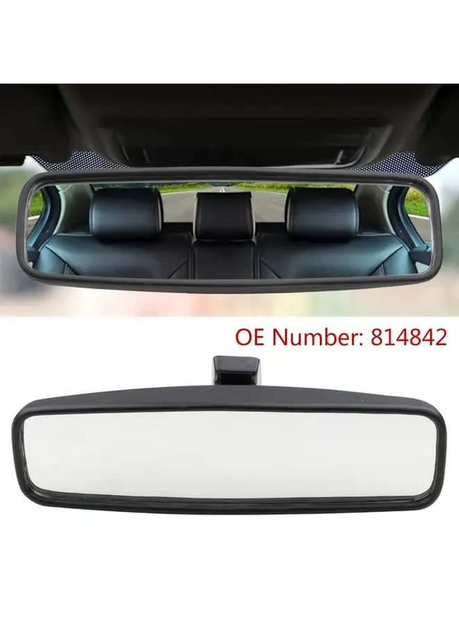 Black Flat Lens Interior Rearview Mirror Durable Glass Easy Installation Car Accessory - Image 1