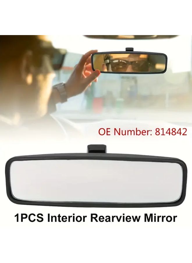 Black Flat Lens Interior Rearview Mirror Durable Glass Easy Installation Car Accessory - Image 4