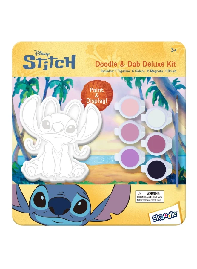 ديزني Stitch Angel Doodle & Dab Deluxe Kit | Paint & Display | Art & Craft Kit | Age 3+
