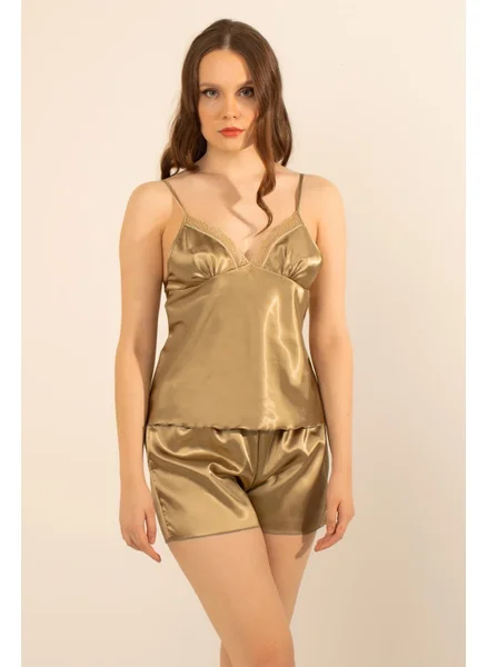 Miorre Doremi Satin Lace Adjustable Strap Shorts Set