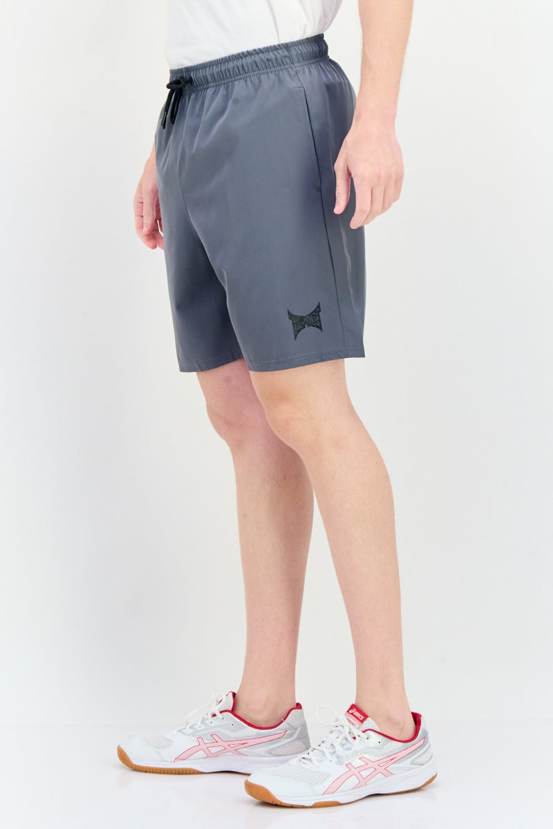 TapouT Men Sportswear Fit Brand Logo Training Shorts, Steel Grey - Image 3