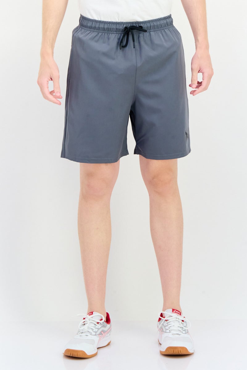 TapouT Men Sportswear Fit Brand Logo Training Shorts, Steel Grey - Image 1