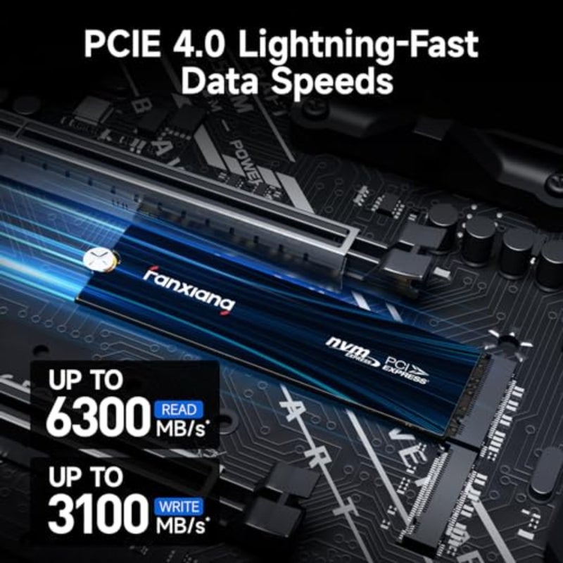 NVMe SSD PCIe Gen 4 Gaming SSD لـ PS5، ما يصل إلى 6300 ميجابايت/ثانية M.2 2280 SSD متوافق مع توسيع تخزين PS5، محرك أقراص الحالة الصلبة الداخلي للاعبين والمحترفين والمبدعين S880E - Image 4