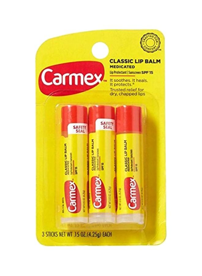 CARMEX 3-Piece Classic Lip Balm SPF15 4.25x3grams - Image 2
