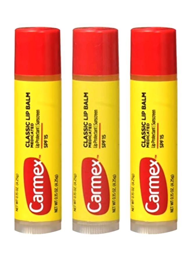 CARMEX 3-Piece Classic Lip Balm SPF15 4.25x3grams - Image 1