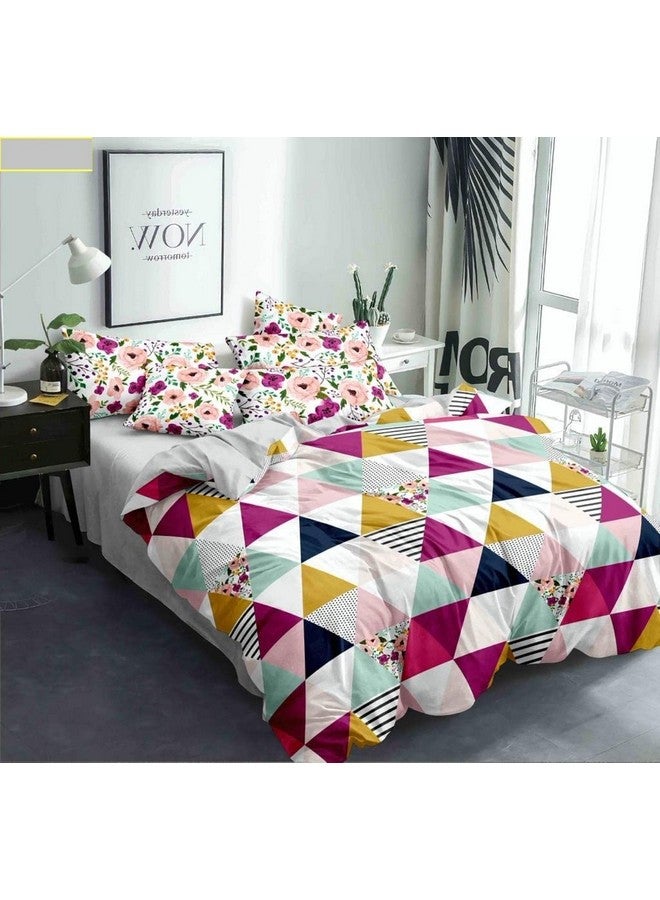 KAWI Elastic Fitted Bedsheet Cotton Blend Double Bed With 2 Pillow Cover( 72 X 78)- Multicolored(72X78),200 TC - Image 4