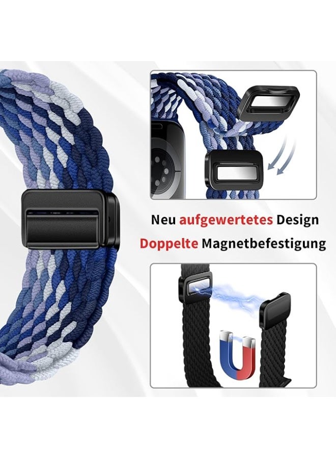 Sport Solo Loop Compatible with Apple Watch Band 42mm 44mm 45mm 46mm 49mm, Magnetic Stretchy Braided Strap Wristband for iWatch Series 10 9 8 7 6 5 4 3 Ultra 2 1 SE, Women Men Replacement Watch Band - Image 4