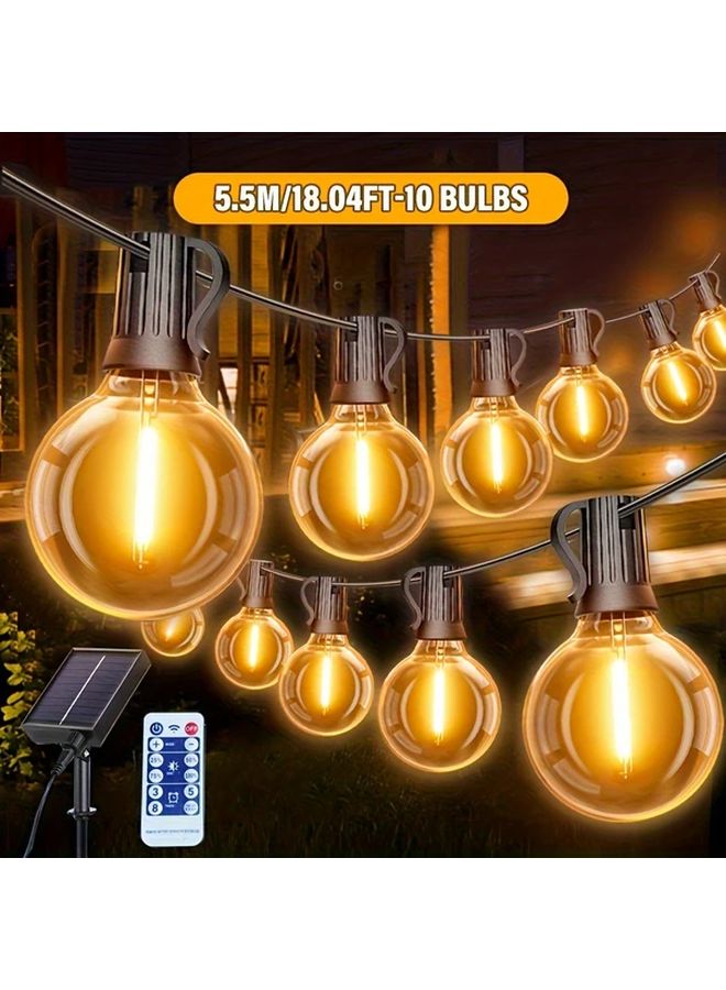 أضواء سمارت سولار جي 40 بسلسلة 10 مصابيح مضادة للكسر 18 قدم جهاز تحكم عن بعد 8 أوضاع قابلة للتعتيم - Image 1