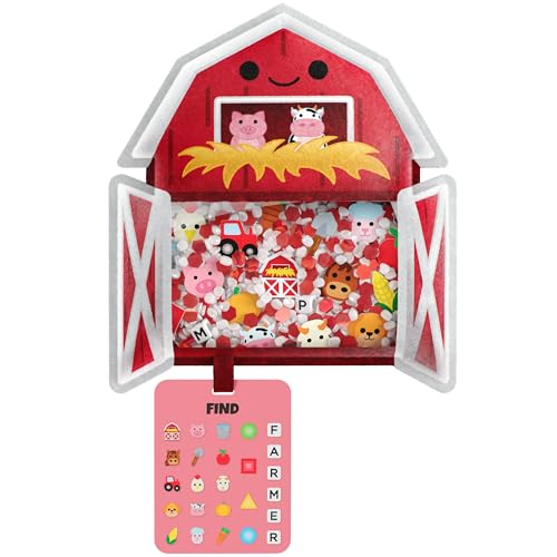 Vango BIZYBOO The Original Seek Find Plush Hidden Object Search Problem Solving Educational Matching Game for Kids 2 and Up Ol Red - Image 1