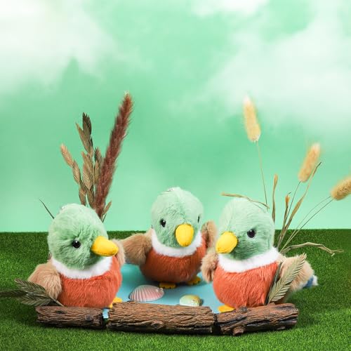 Niceup Small Mallard Duck Stuffed Plush Animals 45in One Lucky Duck Baby Shower Huntting Duck Party Favors Decoration Easter Basket Stuffer Bean Bag Sensorry Toys Mallard Duck 6 PCS - Image 5